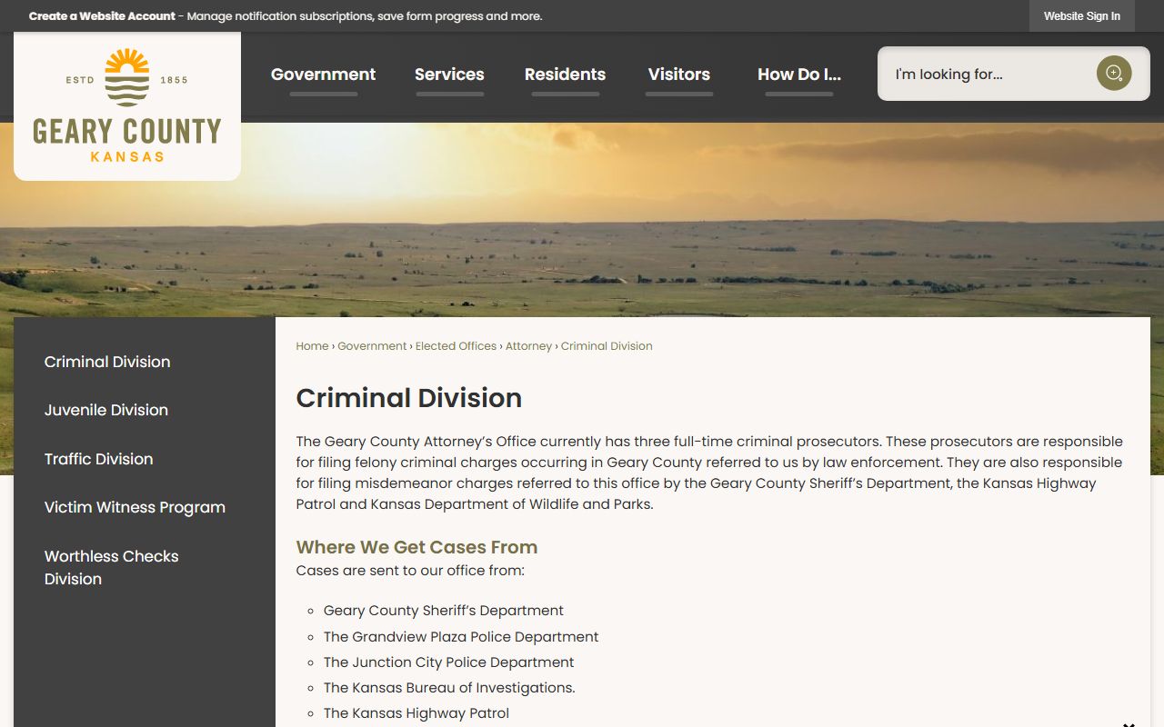 Geary County Criminal Division court records after arrest