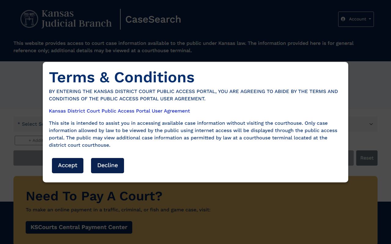 Geary County court records after arrest on Kansas Case Search